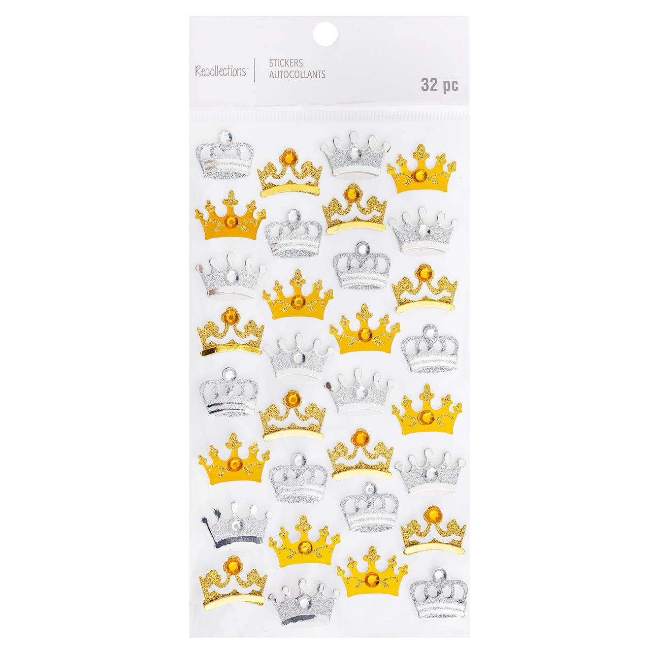 Silver & Gold Crown Gemstone Stickers by Recollections™
